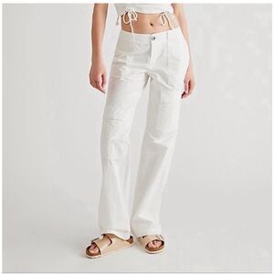 Free People The Thing Is Low Rise Utility Pants Optic White Size 0